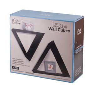 Wall Shelves Set of 2 Triangle Wall Cubes